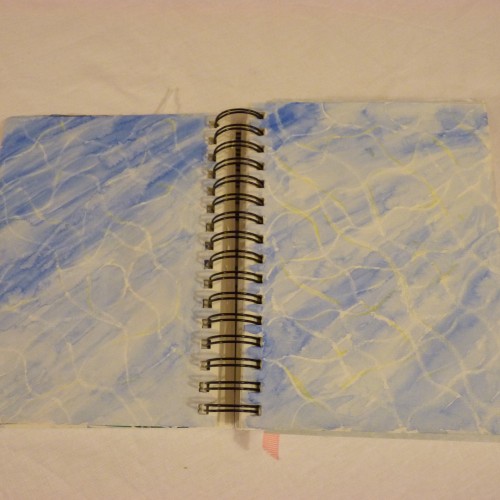 Wax crayon and watercolour pencils - inspired by swimming pool
