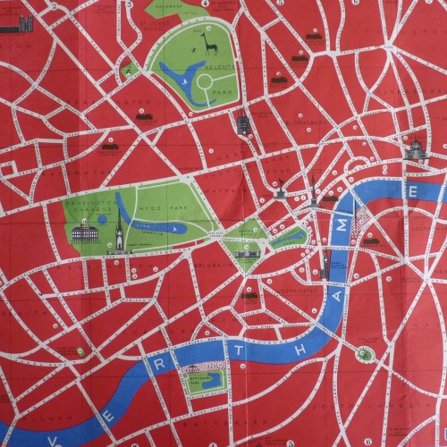 Map of London produced for the Festival with key attractions marked
